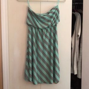 Gray and teal suns dress - size small